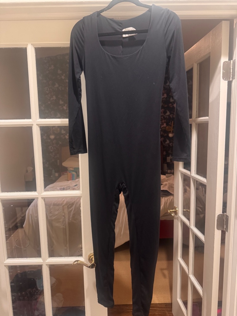 POSHDIVAH Maternity Long-Sleeve Full-Length Bodysuit - Small - Black